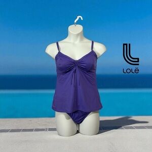 NWOT, LOLË, Two-Piece Swimsuit Set (tankini), XL, Purple ☀️